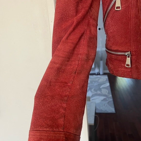 Vero Moda Used Red suede leather jacket - Picture 7 of 11